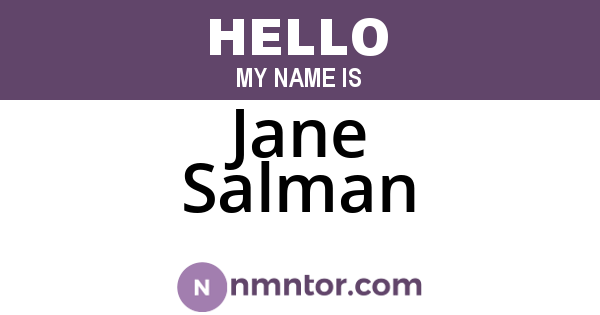 Jane Salman