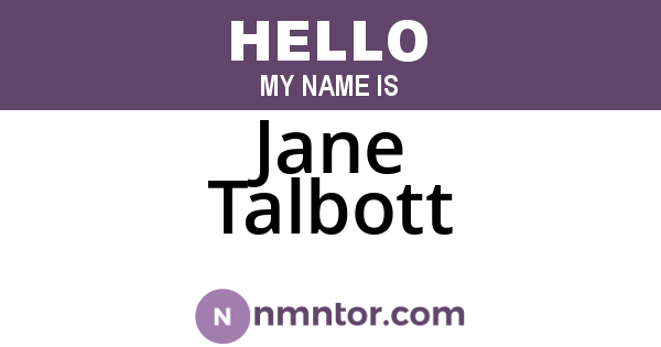 Jane Talbott