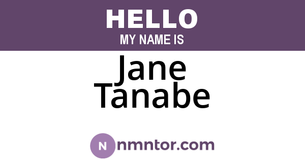 Jane Tanabe