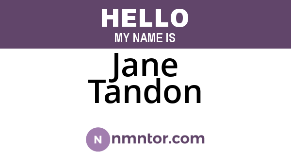 Jane Tandon