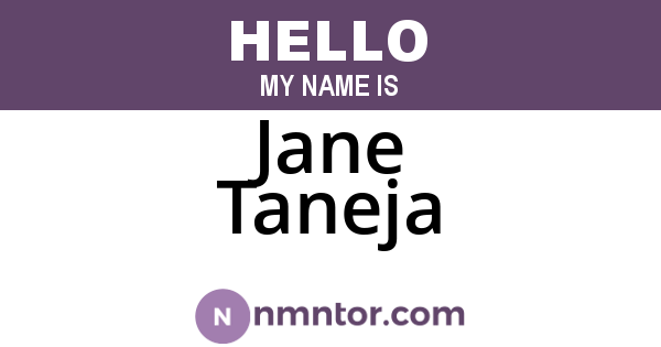 Jane Taneja