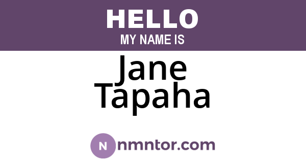 Jane Tapaha