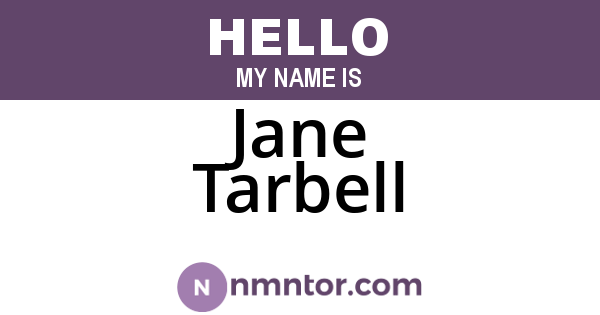 Jane Tarbell
