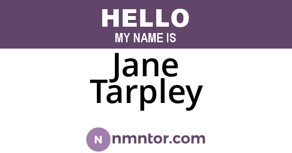 Jane Tarpley