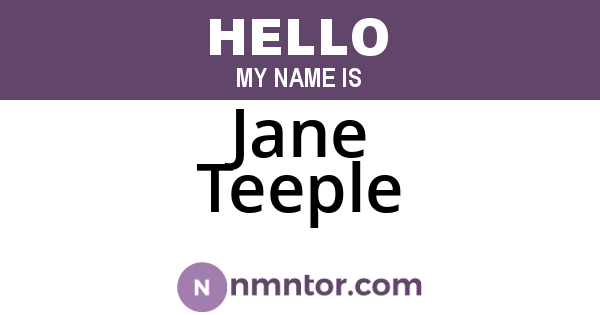 Jane Teeple
