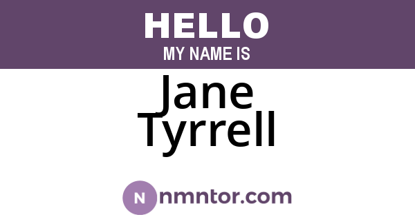 Jane Tyrrell