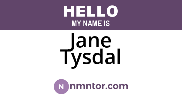 Jane Tysdal