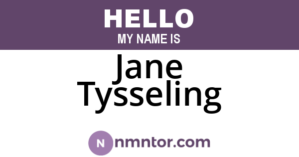 Jane Tysseling