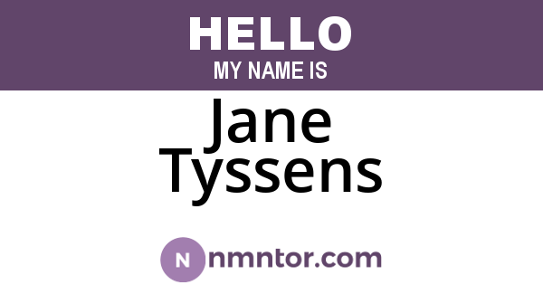 Jane Tyssens