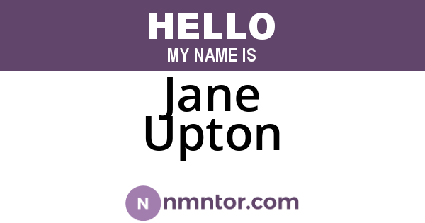 Jane Upton