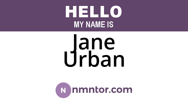 Jane Urban
