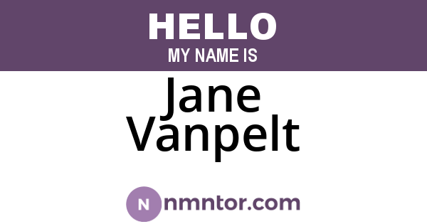 Jane Vanpelt