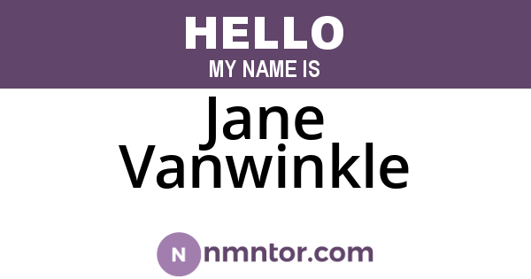 Jane Vanwinkle