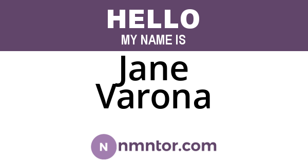 Jane Varona