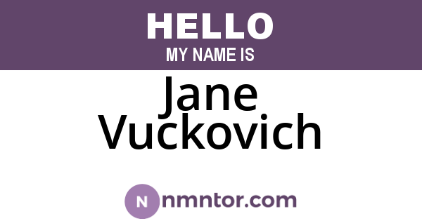 Jane Vuckovich