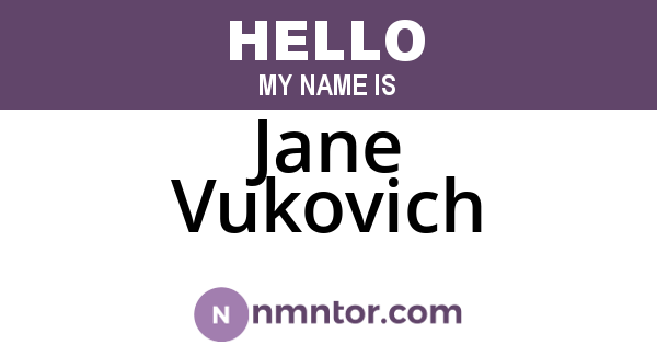 Jane Vukovich