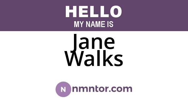 Jane Walks