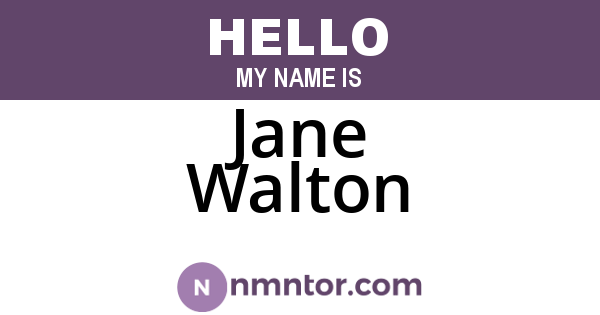 Jane Walton