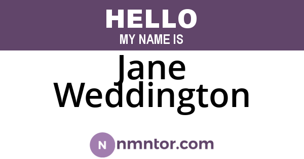 Jane Weddington