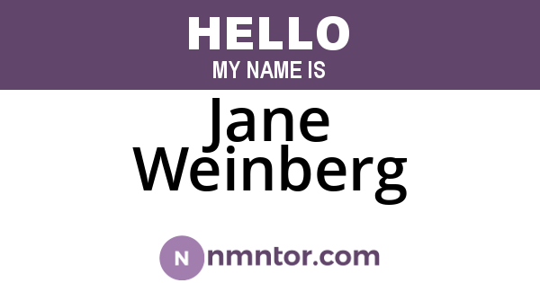 Jane Weinberg