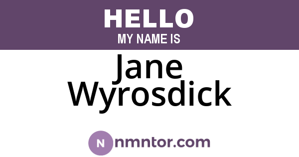 Jane Wyrosdick