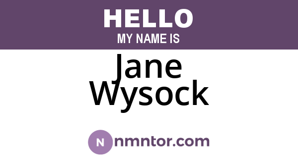 Jane Wysock