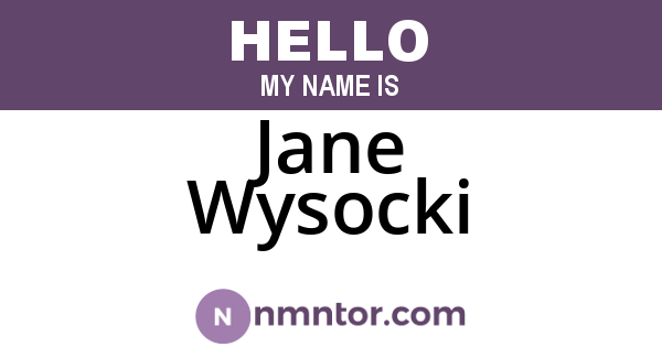 Jane Wysocki