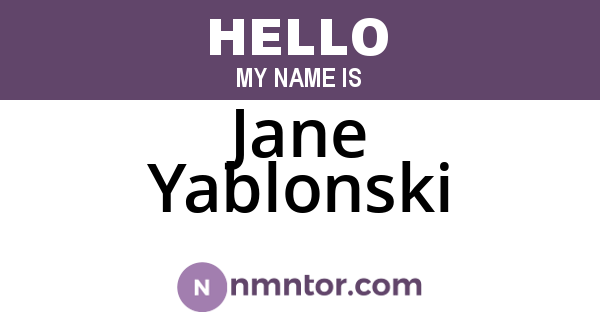 Jane Yablonski
