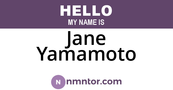Jane Yamamoto