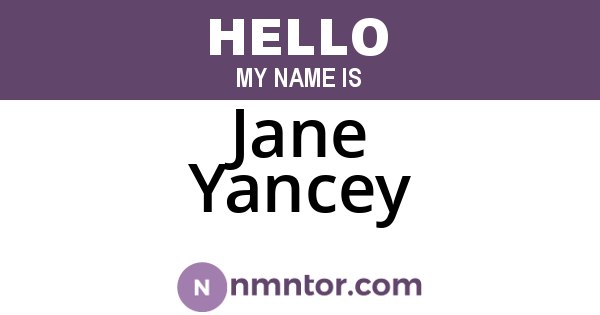 Jane Yancey