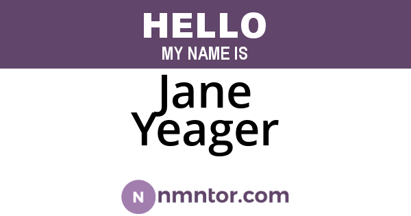 Jane Yeager