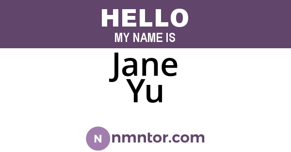Jane Yu