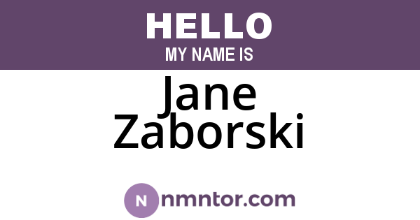 Jane Zaborski