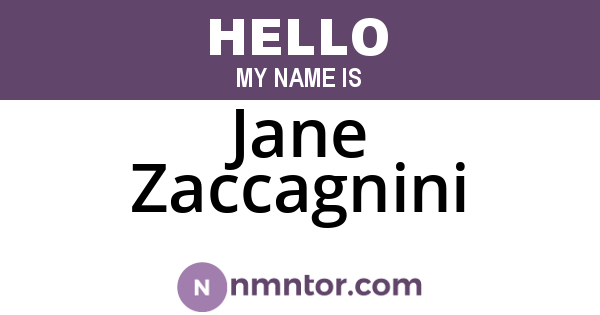 Jane Zaccagnini