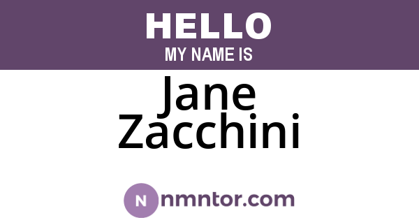 Jane Zacchini