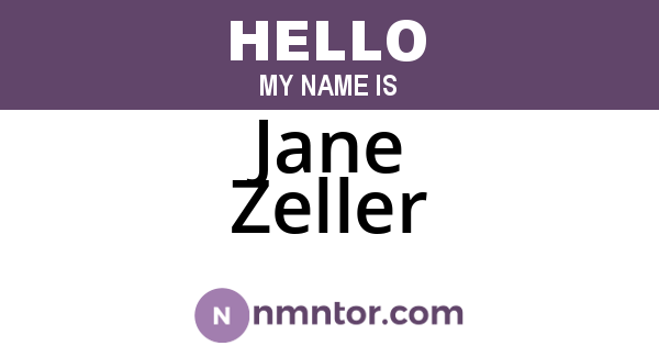 Jane Zeller