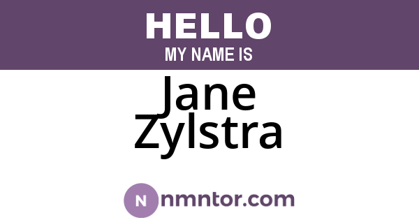 Jane Zylstra