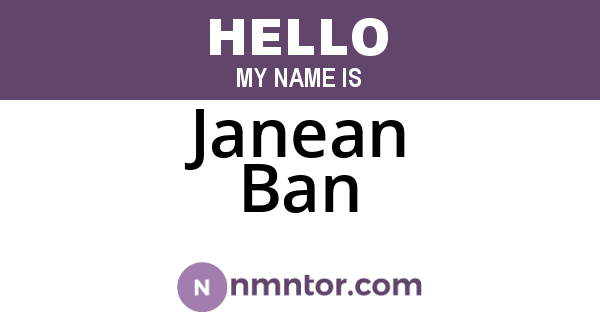 Janean Ban