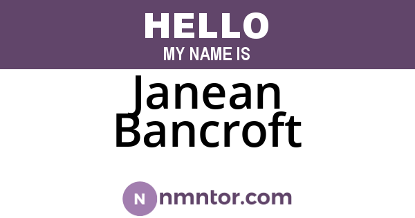 Janean Bancroft