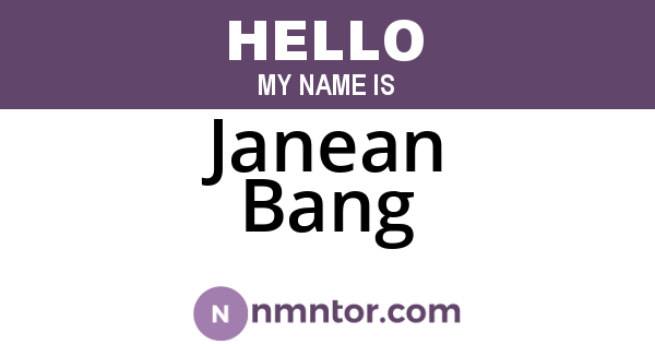 Janean Bang