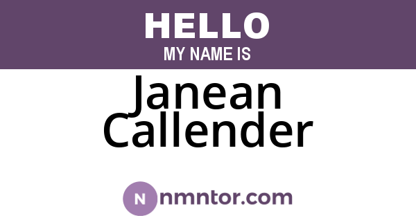 Janean Callender
