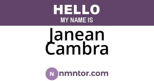 Janean Cambra