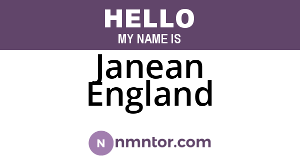 Janean England