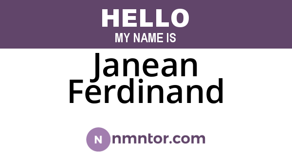 Janean Ferdinand