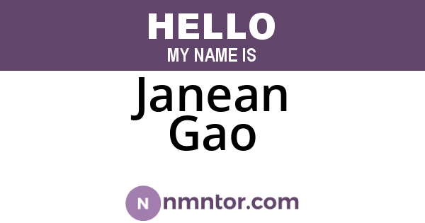 Janean Gao