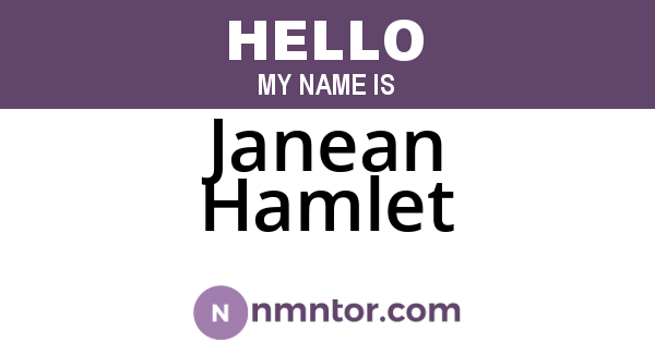 Janean Hamlet