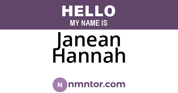 Janean Hannah