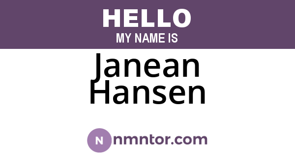 Janean Hansen