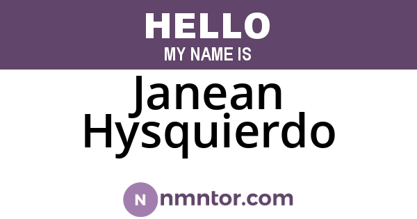 Janean Hysquierdo