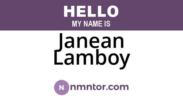 Janean Lamboy